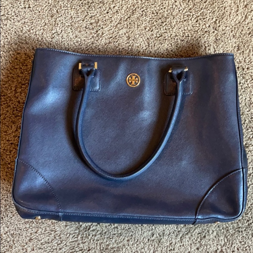 Tory Burch east west Robinson tote navy